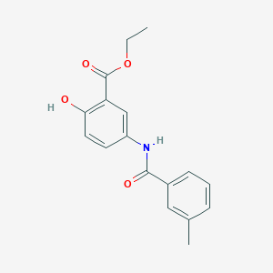 molecular formula C17H17NO4 B309254 Ethyl 2-hydroxy-5-[(3-methylbenzoyl)amino]benzoate 