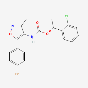 molecular formula C19H16BrClN2O3 B3092541 (R)-1-(2-氯苯基)乙基(5-(4-溴苯基)-3-甲基异恶唑-4-基)氨基甲酸酯 CAS No. 1228690-20-7