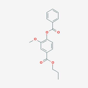 molecular formula C18H18O5 B309257 Propyl 4-(benzoyloxy)-3-methoxybenzoate 