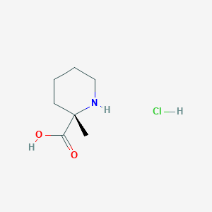 molecular formula C7H14ClNO2 B3092587 (S)-2-methylpiperidine-2-carboxylic acid hydrochloride CAS No. 123053-40-7