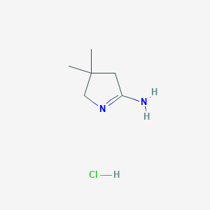 molecular formula C6H13ClN2 B3092609 3,3-Dimethyl-2,4-dihydropyrrol-5-amine;hydrochloride CAS No. 123249-97-8