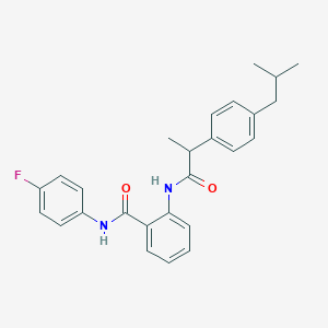 molecular formula C26H27FN2O2 B309261 N-(4-fluorophenyl)-2-{[2-(4-isobutylphenyl)propanoyl]amino}benzamide 