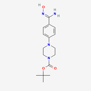 molecular formula C16H24N4O3 B3092620 tert-butyl 4-{4-[(Z)-N'-hydroxycarbamimidoyl]phenyl}piperazine-1-carboxylate CAS No. 1233243-62-3