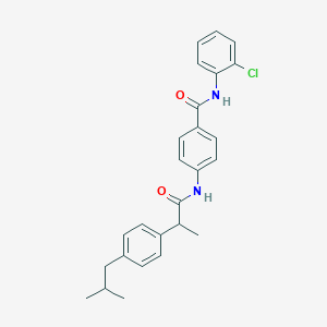 molecular formula C26H27ClN2O2 B309264 N-(2-chlorophenyl)-4-{[2-(4-isobutylphenyl)propanoyl]amino}benzamide 