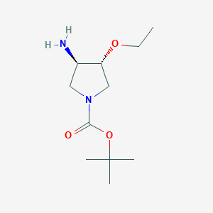 molecular formula C11H22N2O3 B3092644 rel-tert-Butyl (3R,4R)-3-amino-4-ethoxypyrrolidine-1-carboxylate CAS No. 1233518-23-4