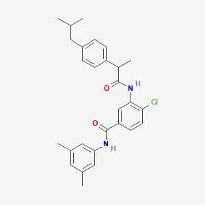 molecular formula C28H31ClN2O2 B309266 4-chloro-N-(3,5-dimethylphenyl)-3-{[2-(4-isobutylphenyl)propanoyl]amino}benzamide 