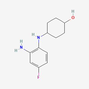 molecular formula C12H17FN2O B3092679 (1R*,4R*)-4-(2-Amino-4-fluorophenylamino)cyclohexanol CAS No. 1233952-87-8