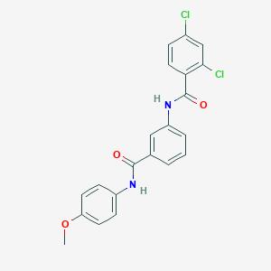 molecular formula C21H16Cl2N2O3 B309268 2,4-dichloro-N-{3-[(4-methoxyanilino)carbonyl]phenyl}benzamide 