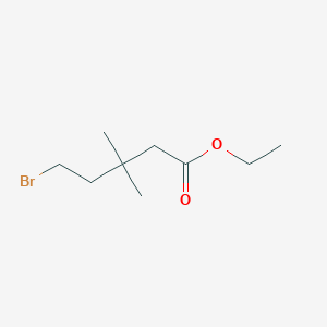 molecular formula C9H17BrO2 B3092750 Ethyl 5-bromo-3,3-dimethylpentanoate CAS No. 123469-83-0