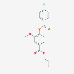 molecular formula C18H17ClO5 B309279 Propyl 4-[(4-chlorobenzoyl)oxy]-3-methoxybenzoate 