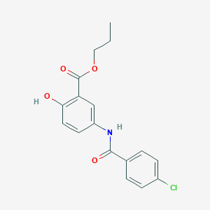 molecular formula C17H16ClNO4 B309281 Propyl 5-[(4-chlorobenzoyl)amino]-2-hydroxybenzoate 
