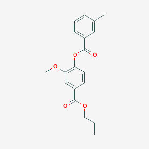 molecular formula C19H20O5 B309282 Propyl 3-methoxy-4-[(3-methylbenzoyl)oxy]benzoate 
