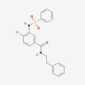 molecular formula C21H19ClN2O3S B309284 4-chloro-N-(2-phenylethyl)-3-[(phenylsulfonyl)amino]benzamide 