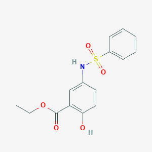 molecular formula C15H15NO5S B309286 Ethyl 2-hydroxy-5-[(phenylsulfonyl)amino]benzoate 