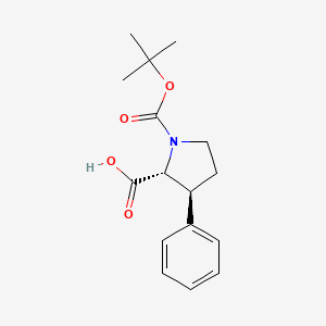molecular formula C16H21NO4 B3092874 (2R,3S)-1-tert-butoxycarbonyl-3-phenyl-pyrrolidine-2-carboxylic acid CAS No. 123724-32-3