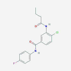 molecular formula C17H16ClFN2O2 B309288 3-(butyrylamino)-4-chloro-N-(4-fluorophenyl)benzamide 
