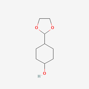 molecular formula C9H16O3 B3092883 4-(1,3-Dioxolan-2-yl)cyclohexan-1-ol CAS No. 123762-03-8