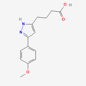 molecular formula C14H16N2O3 B3092923 4-[5-(4-甲氧基苯基)-1H-吡唑-3-基]-丁酸 CAS No. 1239069-86-3