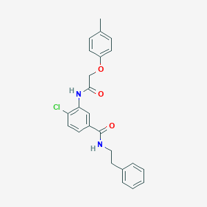 molecular formula C24H23ClN2O3 B309294 4-chloro-3-{[(4-methylphenoxy)acetyl]amino}-N-(2-phenylethyl)benzamide 