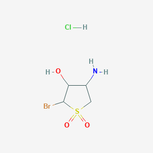 molecular formula C4H9BrClNO3S B3092950 4-Amino-2-bromotetrahydro-3-thiopheneol 1,1-dioxide hydrochloride CAS No. 1239714-35-2