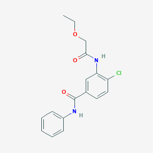 molecular formula C17H17ClN2O3 B309296 4-chloro-3-[(ethoxyacetyl)amino]-N-phenylbenzamide 