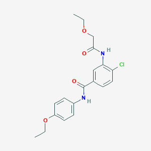 molecular formula C19H21ClN2O4 B309300 4-chloro-3-[(ethoxyacetyl)amino]-N-(4-ethoxyphenyl)benzamide 