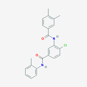 molecular formula C23H21ClN2O2 B309302 4-chloro-3-[(3,4-dimethylbenzoyl)amino]-N-(2-methylphenyl)benzamide 