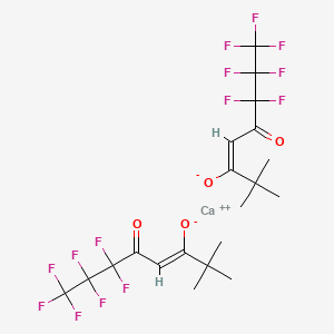 molecular formula C20H20CaF14O4 B3093021 Calcium (3E)-6,6,7,7,8,8,8-heptafluoro-2,2-dimethyl-5-oxooct-3-en-3-olate (3Z)-6,6,7,7,8,8,8-heptafluoro-2,2-dimethyl-5-oxooct-3-en-3-olate (1/1/1) CAS No. 124053-49-2