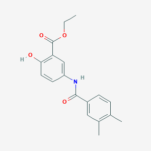 molecular formula C18H19NO4 B309304 Ethyl 5-[(3,4-dimethylbenzoyl)amino]-2-hydroxybenzoate 