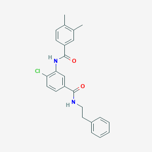 molecular formula C24H23ClN2O2 B309305 4-chloro-3-[(3,4-dimethylbenzoyl)amino]-N-(2-phenylethyl)benzamide 