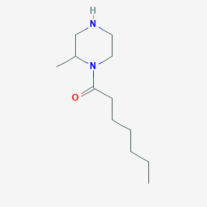 molecular formula C12H24N2O B3093054 1-(2-Methylpiperazin-1-yl)heptan-1-one CAS No. 1240565-72-3