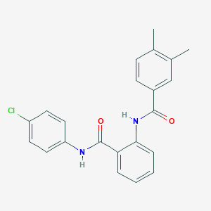 molecular formula C22H19ClN2O2 B309306 N-{2-[(4-chloroanilino)carbonyl]phenyl}-3,4-dimethylbenzamide 