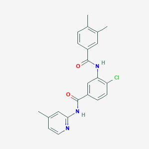molecular formula C22H20ClN3O2 B309307 4-chloro-3-[(3,4-dimethylbenzoyl)amino]-N-(4-methyl-2-pyridinyl)benzamide 