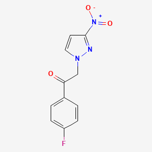 molecular formula C11H8FN3O3 B3093088 1-(4-Fluorophenyl)-2-(3-nitro-1H-pyrazol-1-yl)ethan-1-one CAS No. 1240568-08-4