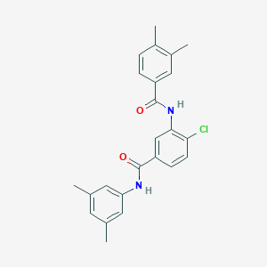molecular formula C24H23ClN2O2 B309312 4-chloro-3-[(3,4-dimethylbenzoyl)amino]-N-(3,5-dimethylphenyl)benzamide 