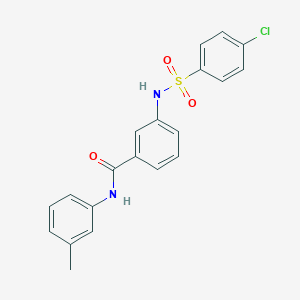 molecular formula C20H17ClN2O3S B309317 3-{[(4-chlorophenyl)sulfonyl]amino}-N-(3-methylphenyl)benzamide 
