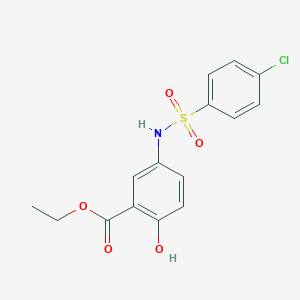 molecular formula C15H14ClNO5S B309318 Ethyl 5-{[(4-chlorophenyl)sulfonyl]amino}-2-hydroxybenzoate 