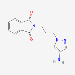 molecular formula C14H14N4O2 B3093180 2-(3-(4-Amino-1H-pyrazol-1-yl)propyl)isoindoline-1,3-dione CAS No. 1240573-27-6