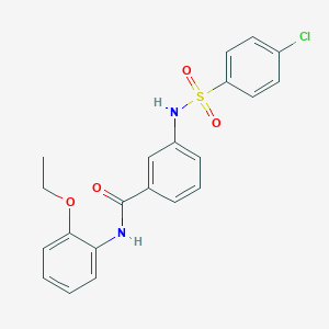 molecular formula C21H19ClN2O4S B309319 3-{[(4-chlorophenyl)sulfonyl]amino}-N-(2-ethoxyphenyl)benzamide 