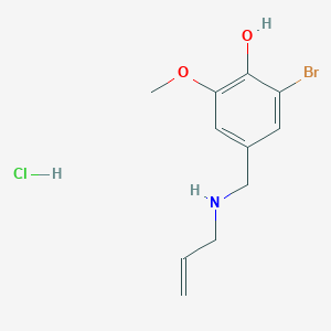 molecular formula C11H15BrClNO2 B3093191 2-溴-6-甲氧基-4-{[(丙-2-烯-1-基)氨基]甲基}苯酚盐酸盐 CAS No. 1240578-15-7