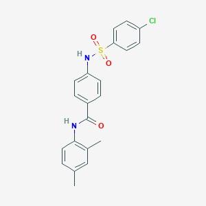 molecular formula C21H19ClN2O3S B309322 4-{[(4-chlorophenyl)sulfonyl]amino}-N-(2,4-dimethylphenyl)benzamide 