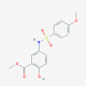 molecular formula C15H15NO6S B309323 Methyl 2-hydroxy-5-{[(4-methoxyphenyl)sulfonyl]amino}benzoate 