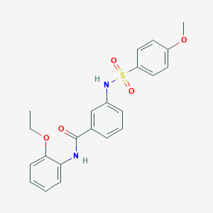 molecular formula C22H22N2O5S B309324 N-(2-ethoxyphenyl)-3-{[(4-methoxyphenyl)sulfonyl]amino}benzamide 