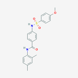 molecular formula C22H22N2O4S B309325 N-(2,4-dimethylphenyl)-4-{[(4-methoxyphenyl)sulfonyl]amino}benzamide 