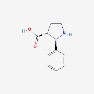molecular formula C11H13NO2 B3093275 (2R,3R)-2-Phenylpyrrolidine-3-carboxylic acid CAS No. 1241684-18-3