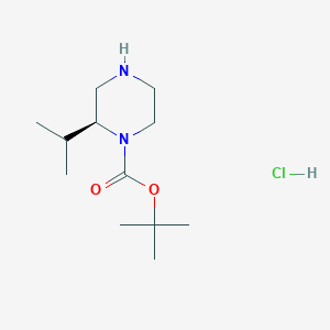 molecular formula C12H25ClN2O2 B3093283 (S)-1-Boc-2-isopropyl-piperazine hcl CAS No. 1241725-73-4