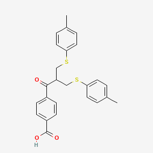 4-(3-(p-Tolylthio)-2-((p-tolylthio)methyl)propanoyl)benzoic acid
