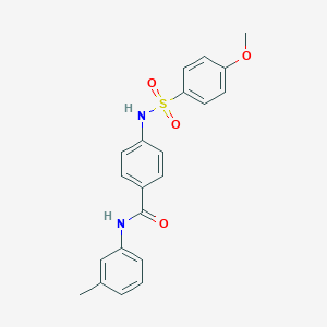 molecular formula C21H20N2O4S B309332 4-{[(4-methoxyphenyl)sulfonyl]amino}-N-(3-methylphenyl)benzamide 