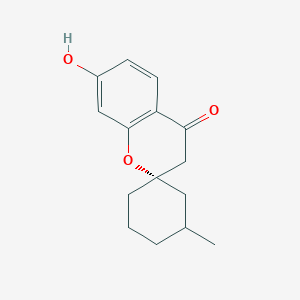 molecular formula C15H18O3 B3093342 (2S)-7-hydroxy-3'-methylspiro[chromene-2,1'-cyclohexan]-4(3H)-one CAS No. 1242843-10-2