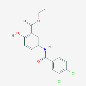 molecular formula C16H13Cl2NO4 B309335 Ethyl 5-[(3,4-dichlorobenzoyl)amino]-2-hydroxybenzoate 